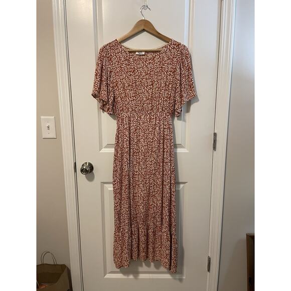 Made with Love Modest Maxi Midi Dress Size M Long Flowy Floral Boho Cottage Core - Picture 2 of 11